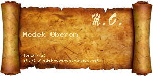 Medek Oberon névjegykártya